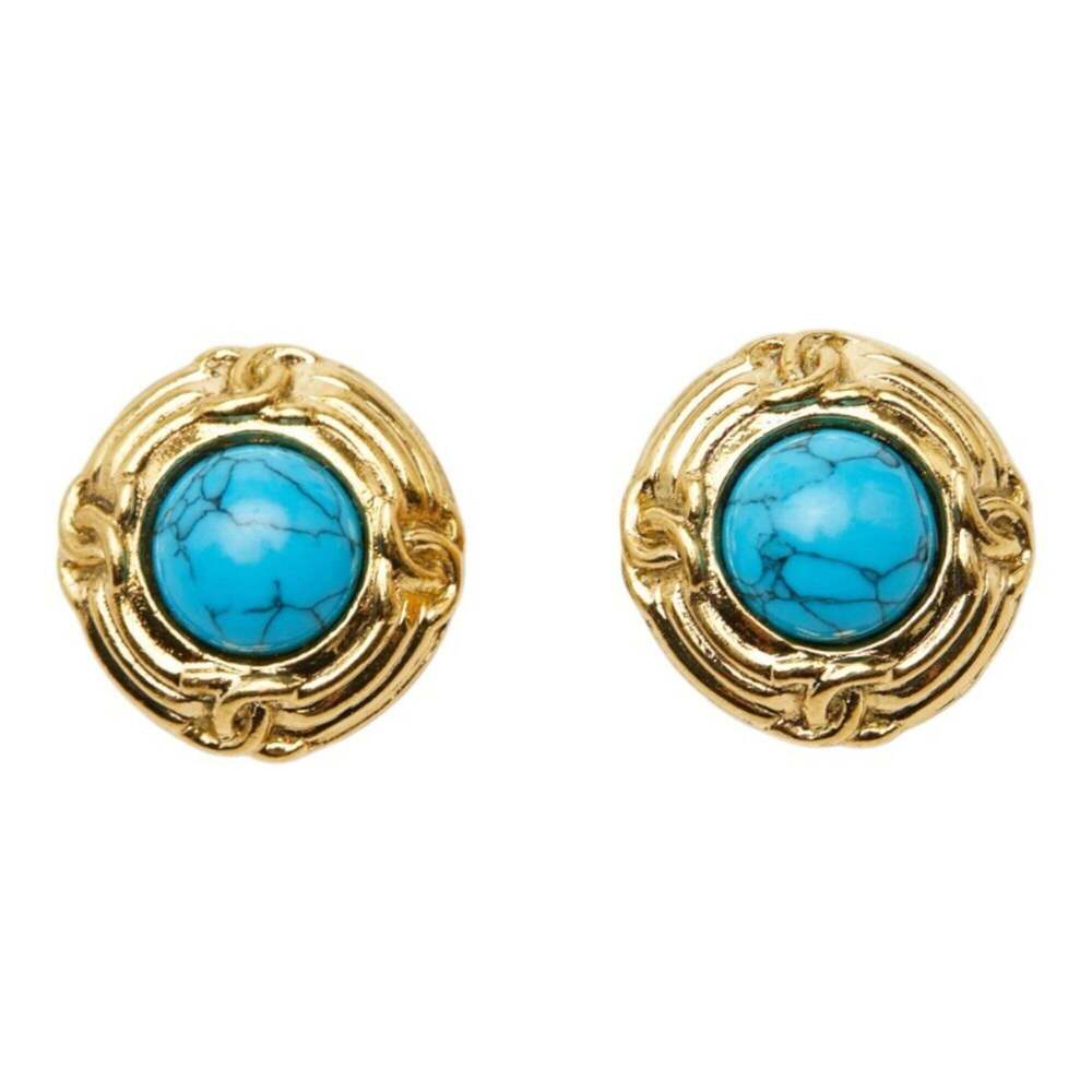 CHANEL Authentic Gold Logo Earrings - Picture 2 of 5